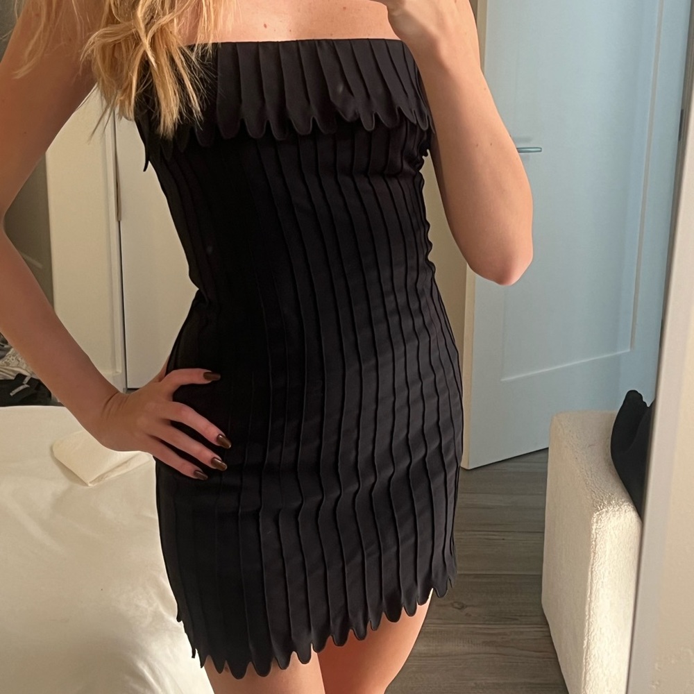 Coperni scalloped navy blue mini dress. Worn twice.